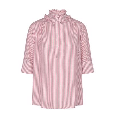 Mos Mosh Lina Stripe Bluse Cerise Shop Online Hos Blossom